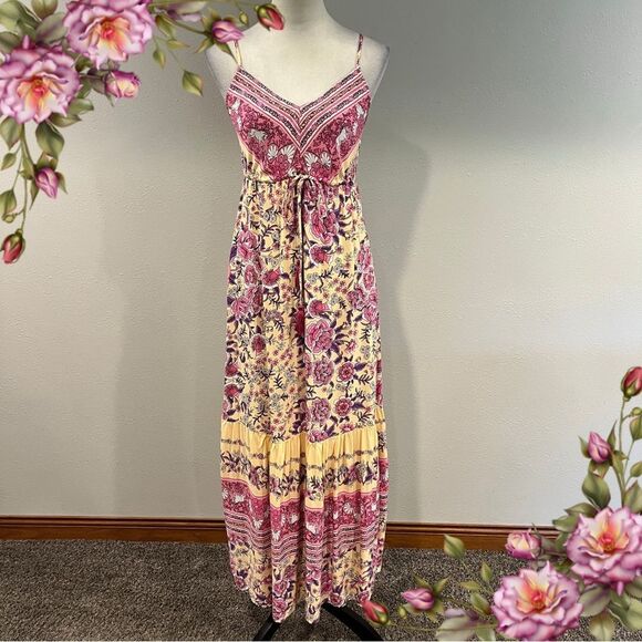 RusttyDustty Floral Maxi Dress with straps size small - Picture 1 of 13